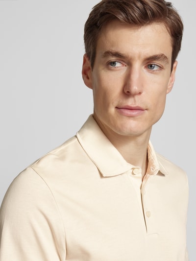 BOSS Slim Fit Poloshirt mit Label-Detail Modell 'Press' Sand 3