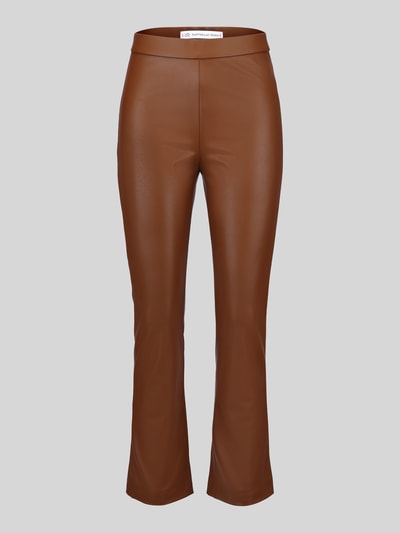 Raffaello Rossi Wide leg kunstleren broek van viscosemix model 'MACY' Camel - 2