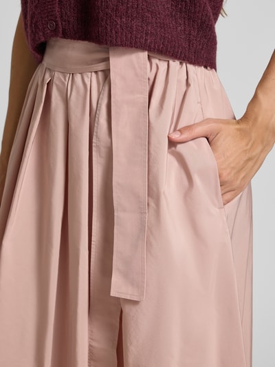 Weekend Max Mara Ausgestellter Midi-Rock mit Taillengürtel Hellrosa 3