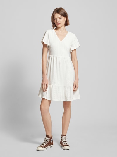 Only Sukienka mini z dekoltem w serek model ‘SANDRA’ Złamany biały 1