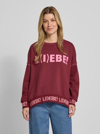miss goodlife Oversized sweatshirt van puur katoen Bordeaux - 4