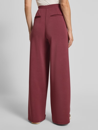 Guess Activewear Wide leg stoffen broek met labelapplicatie, model 'OLYMPE' Bordeaux - 5