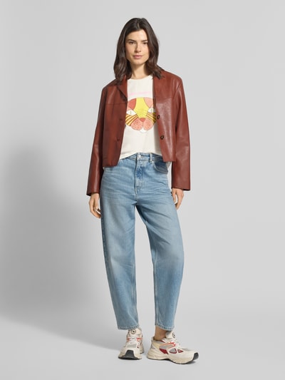 LOLLYS LAUNDRY T-shirt z nadrukiem z motywem model 'Roma' Biały 1