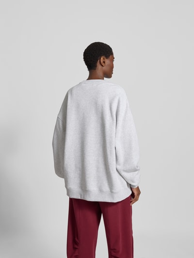 ROTATE Oversized Sweatshirt mit Logo-Stitching Hellgrau Melange 5