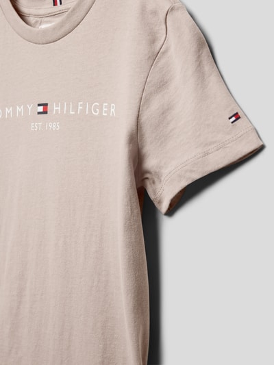 Tommy Hilfiger Teens T-shirt met labelprint Steengrijs - 2