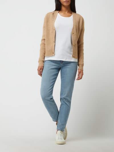 Only Cardigan mit Rippenstruktur Modell 'Katja'  Camel Melange 1