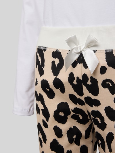 LOUIS & LOUISA Pyjama mit Motiv-Print Modell 'Schmusekatze' Offwhite 2