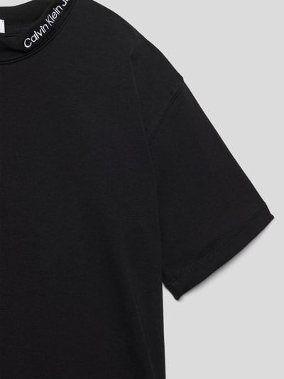 Calvin Klein Jeans T-Shirt mit Label-Stitching Modell 'INTARSIA' Black 2