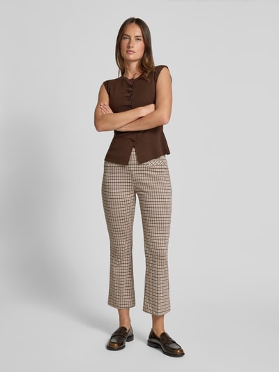 comma Flared cut broek met persplooien Beige - 1