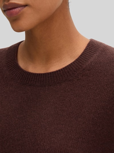 Marc O'Polo Sweter o kroju loose fit z czystej wełny Ciemnoczerwony 3