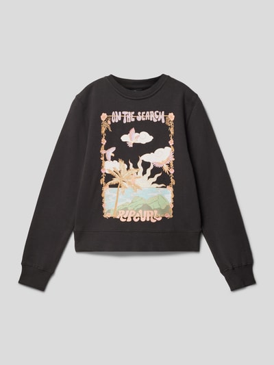 Rip Curl Sweatshirt mit Label-Motiv-Print Black 1