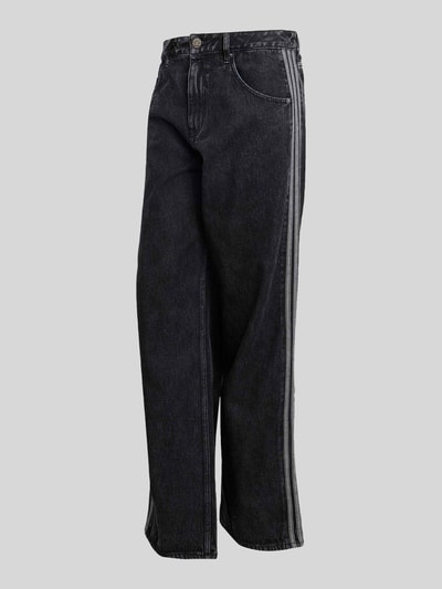 adidas Originals Wide Leg Jeans aus reiner Baumwolle mit Logo-Detail Black 2