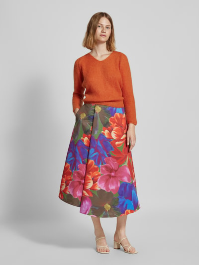 Ted Baker Midirok met naadritssluiting opzij, model 'JORALEE' Felroze - 1