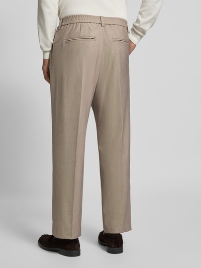 Casual Friday Regular fit stoffen broek met bandplooien, model 'Grant' Lichtbruin - 5