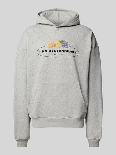 No Bystanders Hoodie met motiefprint, model 'QUALITY FRUITS' Lichtgrijs gemêleerd - 2