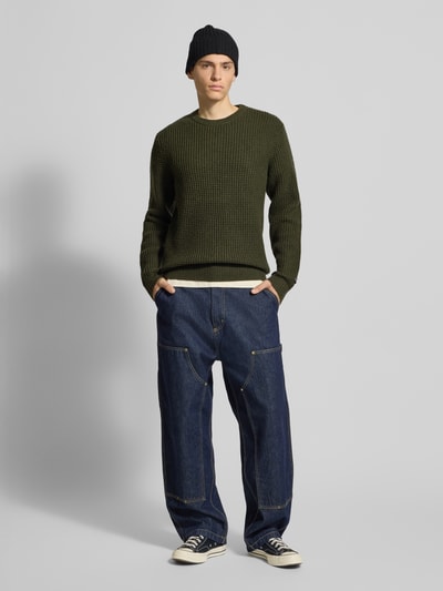 Levi's® Strickpullover mit gerippten Abschlüssen Oliv 1