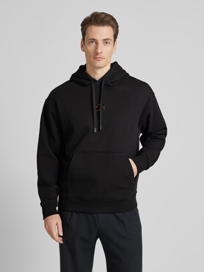 HUGO Hoodie mit Label-Print Modell 'Dugojellow' Black 4