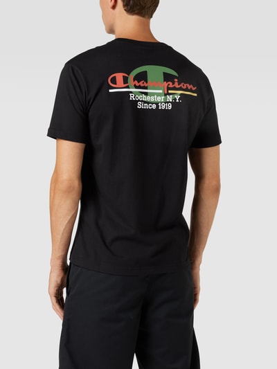 CHAMPION T-Shirt mit Label-Stitchings Schwarz 5