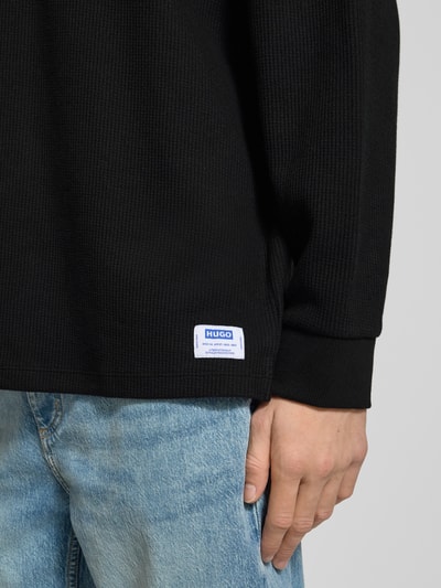 Hugo Blue Regular Fit Sweatshirt aus Baumwoll-Mix Modell 'NUWOLO' Black 3