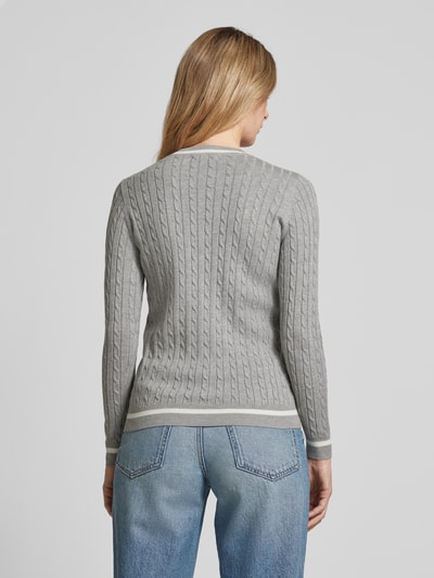 Christian Berg Woman Strickpullover mit gerippten Abschlüssen Silber Melange 5