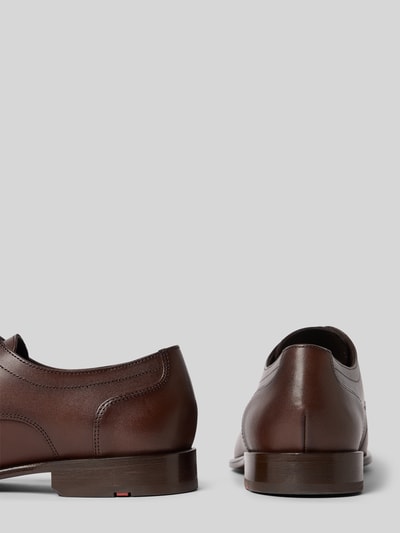 Produktfoto, Schnürschuhe aus Leder Modell 'LENO 110' von Lloyd, brązowa, gładka skóra, zaokrąglony nosek, gładka podeszwa, obcas 3 cm, wysokość cholewki 7 cm, szerokość w rozmiarze 44: 11 cm