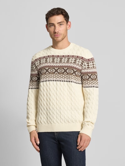 MCNEAL Strickpullover mit gerippten Abschlüssen Ecru 4