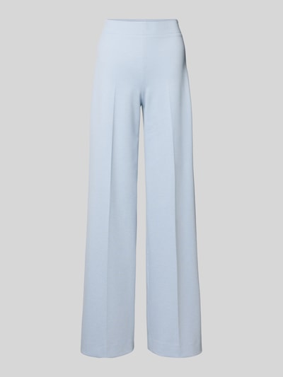 Productfoto, Hose met wijde pijpen en persvouwen model 'BEFORE' van Drykorn, damesbroek van materiaalmix met viscose, lichtblauw, rechte lijnen, gladde textuur