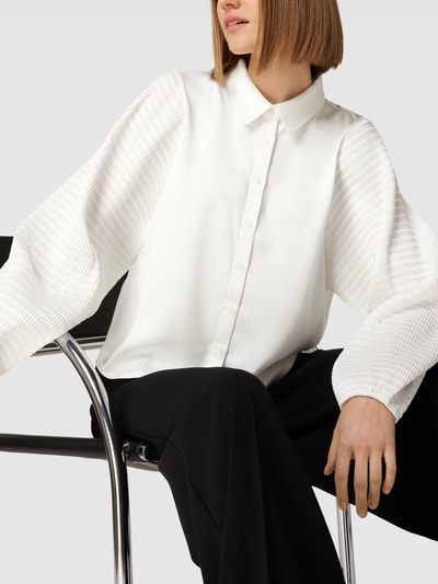 Another Label Overhemdblouse met structuurmotief, model 'Macy' Offwhite - 3