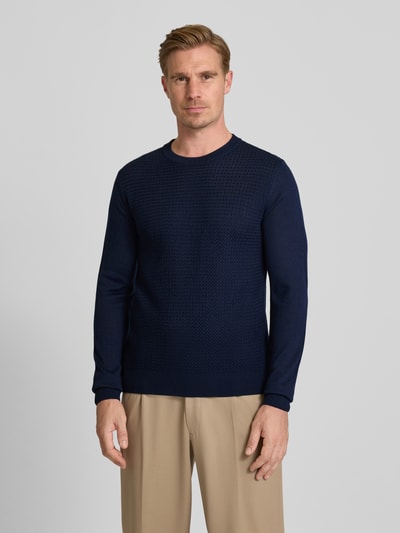 Manuel Ritz Strickpullover mit Rundhalsausschnitt Marine 4