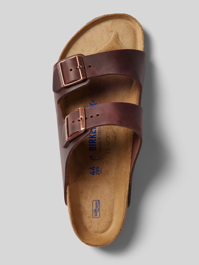 Birkenstock Slides aus echtem Leder Modell 'Arizona' Mittelbraun 4