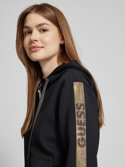 Guess Sweatjacke mit Label-Details Black 3