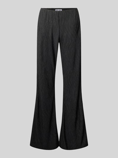 REVIEW Flared Cut Hose mit Plisseefalten und elastischem Bund Black 2