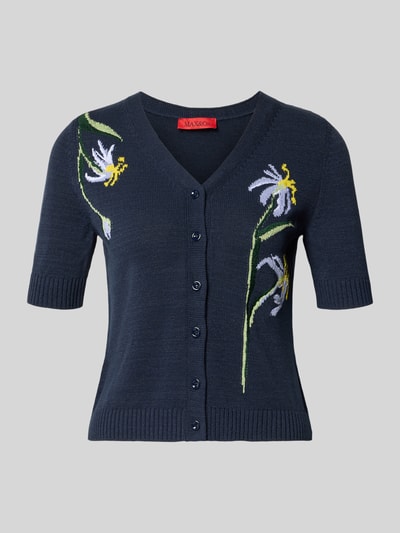 MAX&Co. Bluza rozpinana o kroju slim fit z mieszanki bawełny model 'RANCH' Granatowy 2