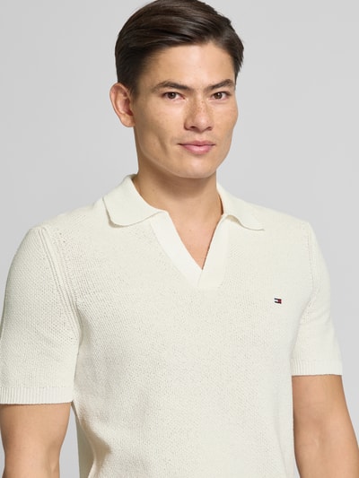 Tommy Hilfiger Regular fit poloshirt met structuurtricot Wit - 3