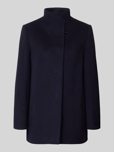 Produktfoto, Jacke mit Stehkragen und Knopfverschluss von ICONS Cinzia Rocca, dunkelblauer Farbton, glatte Baumwollstruktur, Regular Fit, zeigt Vorderseite