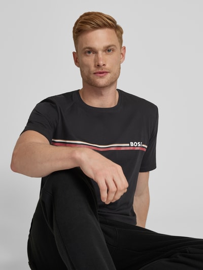 BOSS T-shirt met labelprint, model 'Holiday' Zwart - 3