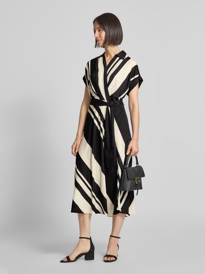 Lauren Ralph Lauren Sukienka midi z wiązanym paskiem model ‘FRATILLIO’ Złamany biały 1