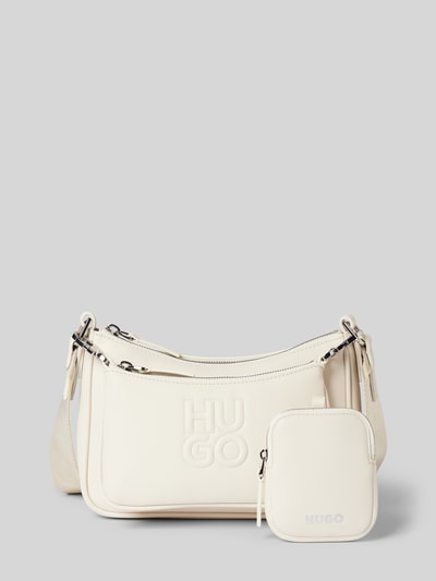 HUGO Handtasche im unifarbenen Design Modell 'Bel Multi Cross' Ecru 1