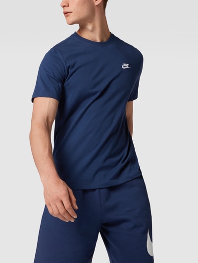 Nike T-shirt in gemêleerde look, model 'CLUB' Marineblauw - 4