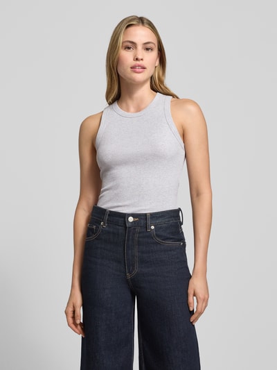 Scotch & Soda Tanktop in Ripp-Optik mit Rundhalsausschnitt Hellgrau Melange 4