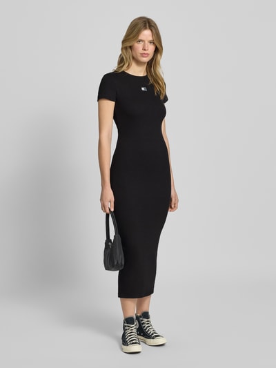 Tommy Jeans Körpernahes Midikleid aus Baumwoll-Mix Black 1