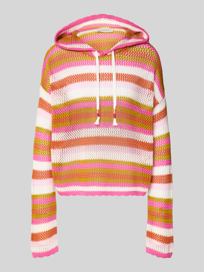 Produktfoto, kolorowa bluza z kapturem z mieszanki bawełny w paski, model 'GUI WILDERNESS' od Banana Moon, krój relaxed fit, tunel