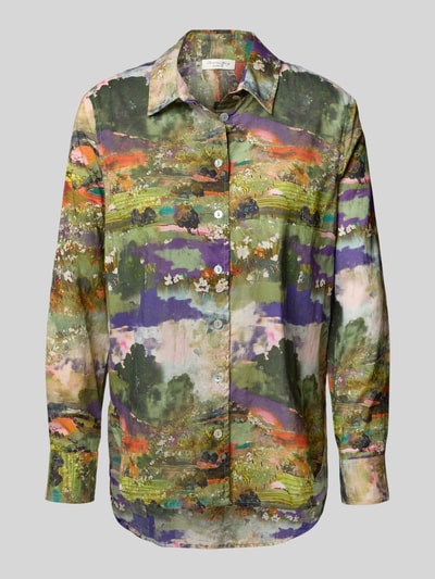 Christian Berg Woman Regular fit overhemdblouse van puur katoen met afgeronde zoom Paars - 2