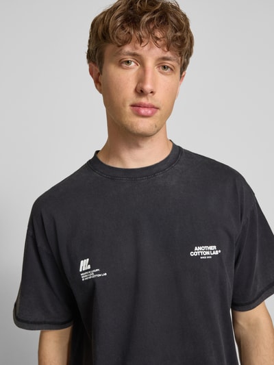 ANOTHER COTTON LAB T-Shirt mit Label-Print Modell 'Signature' Black 3