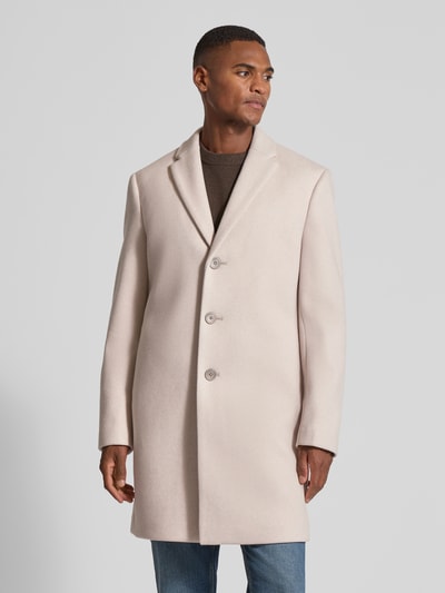 MCNEAL Lange jas van wolmix met reverskraag Beige - 4
