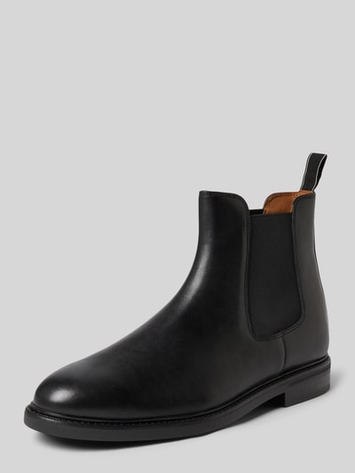 Polo Ralph Lauren Chelsea boots van leer met elastische inzetten, model 'ASHER' Zwart - 1