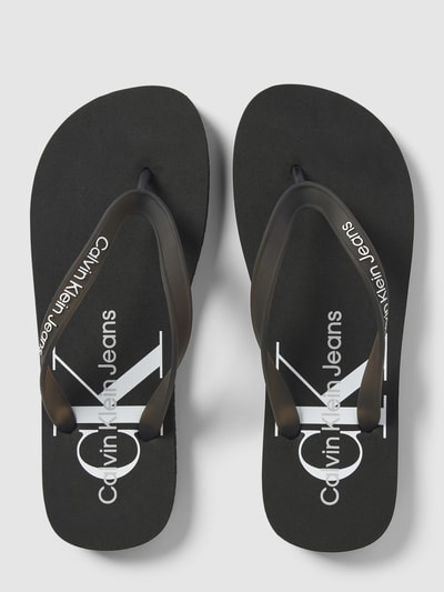 Calvin Klein Jeans Teenslippers met labelprints Zwart - 3