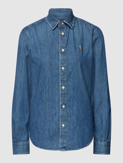 Polo Ralph Lauren Bluzka koszulowa z wyhaftowanym logo Jeansowy niebieski 2