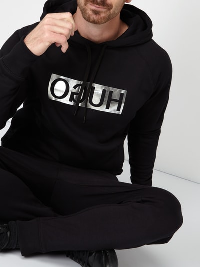 HUGO Hoodie mit Logo-Print Black 3