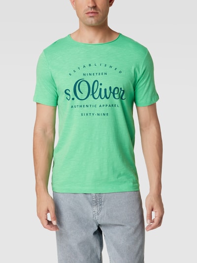 s.Oliver RED LABEL T-shirt met labelprint Groen - 4